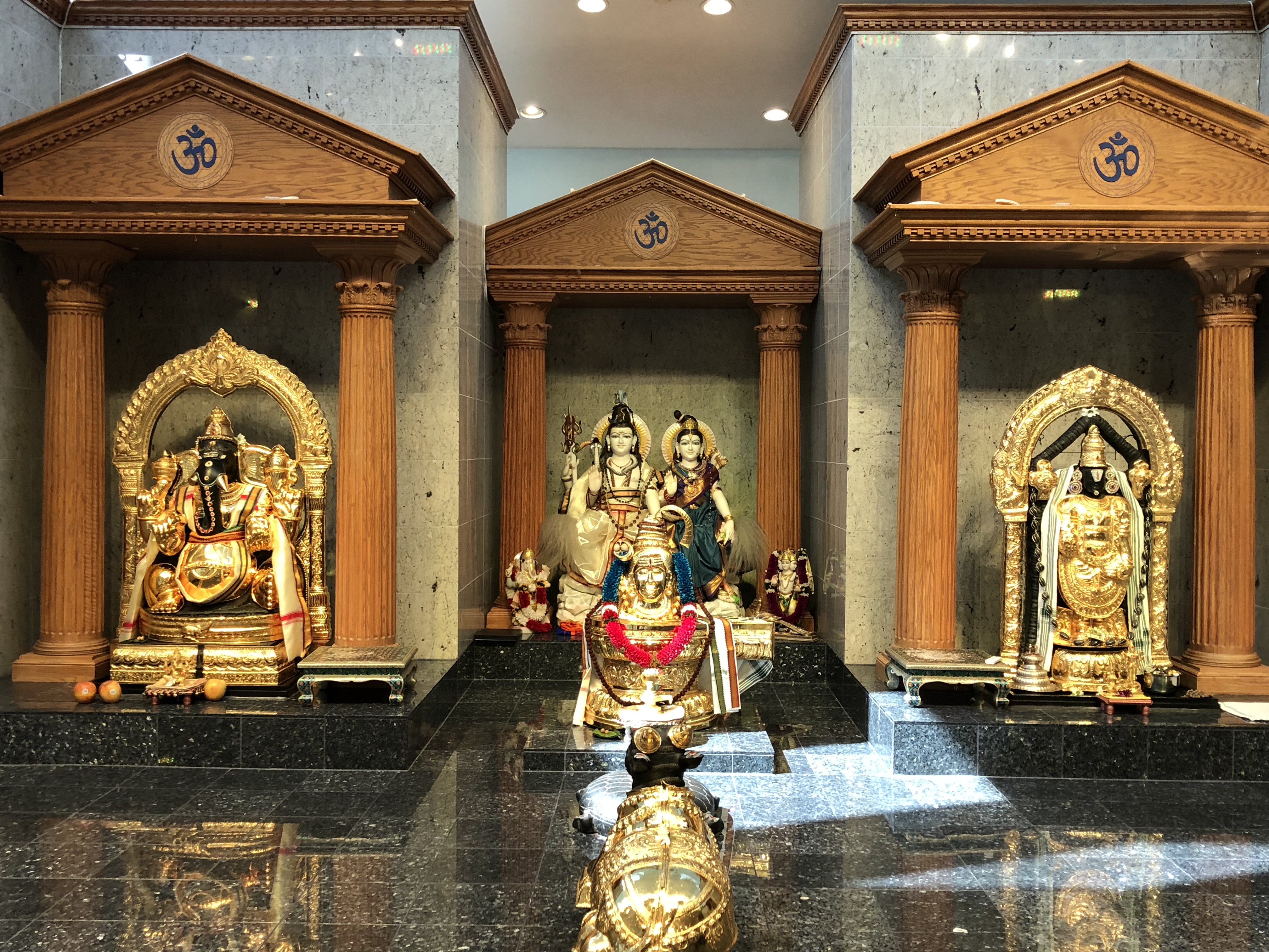 The main sanctum of the Hindu Temple of Central Illinois